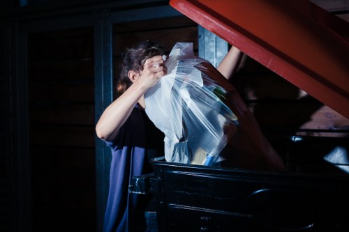 Professional waste clearance team at work