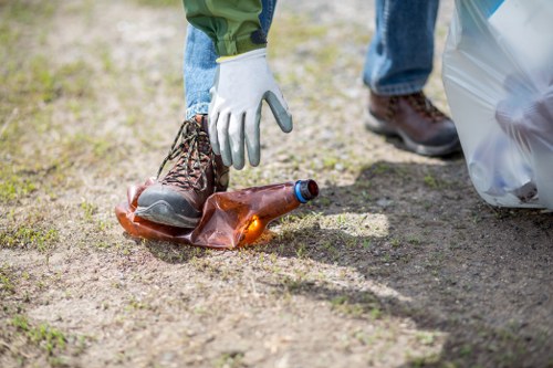 Professional waste removal team at work